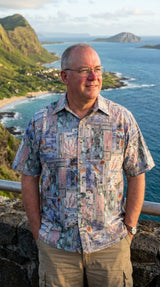Honu Tapa Go Barefoot Placket Reverse Shirt — Men's Reverse Print Shirts — Go Barefoot