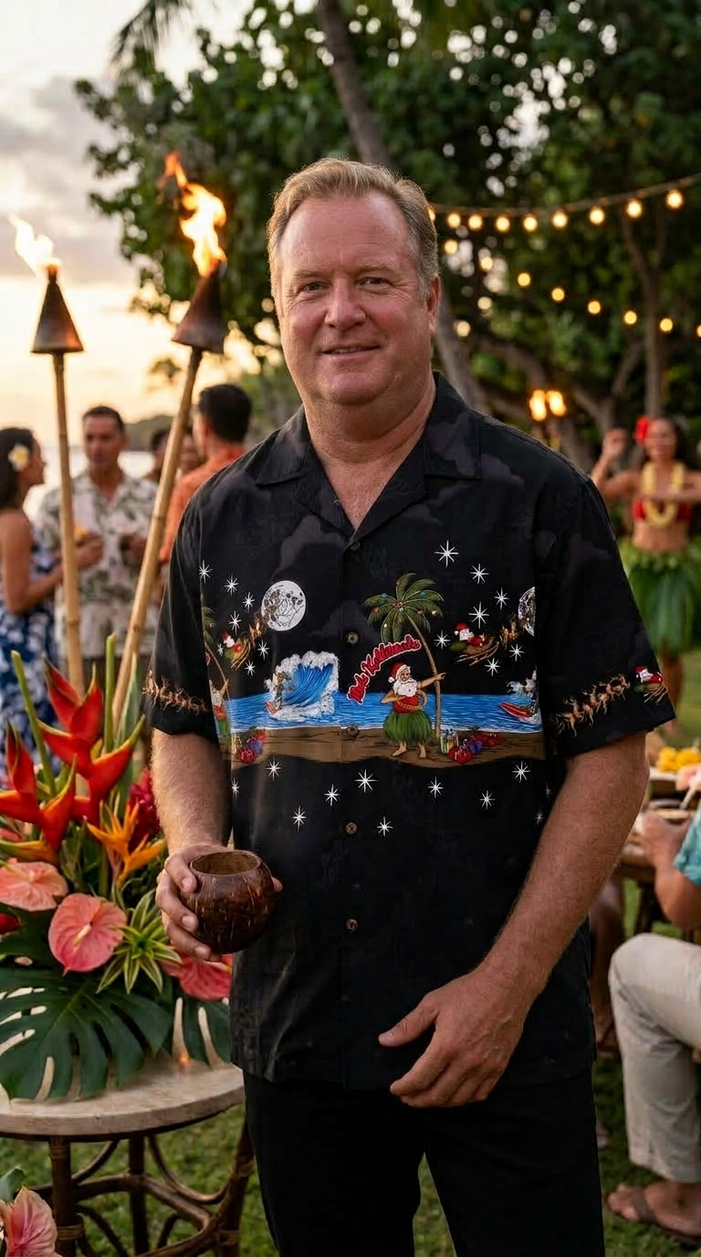 Hula Dancing Santa Christmas Shirt — Men's Cotton Shirts — Pacific Legend