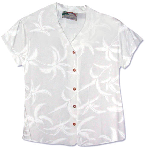 Hurricane Women's White Collarless Blouse