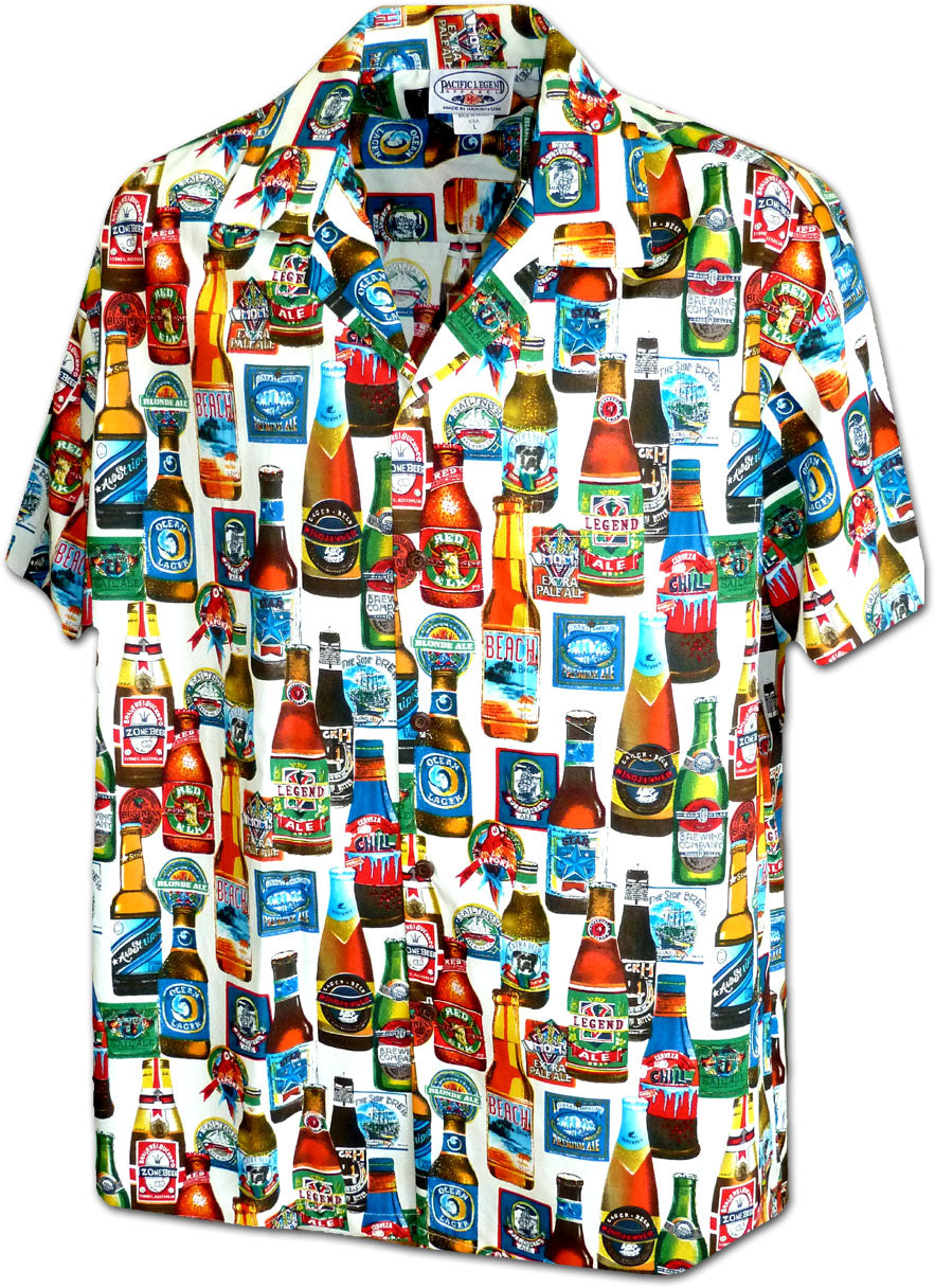 I Love Beer Cotton Hawaiian Men's Shirt