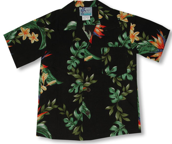 Island Bird of Paradise Panel Boy's Shirt