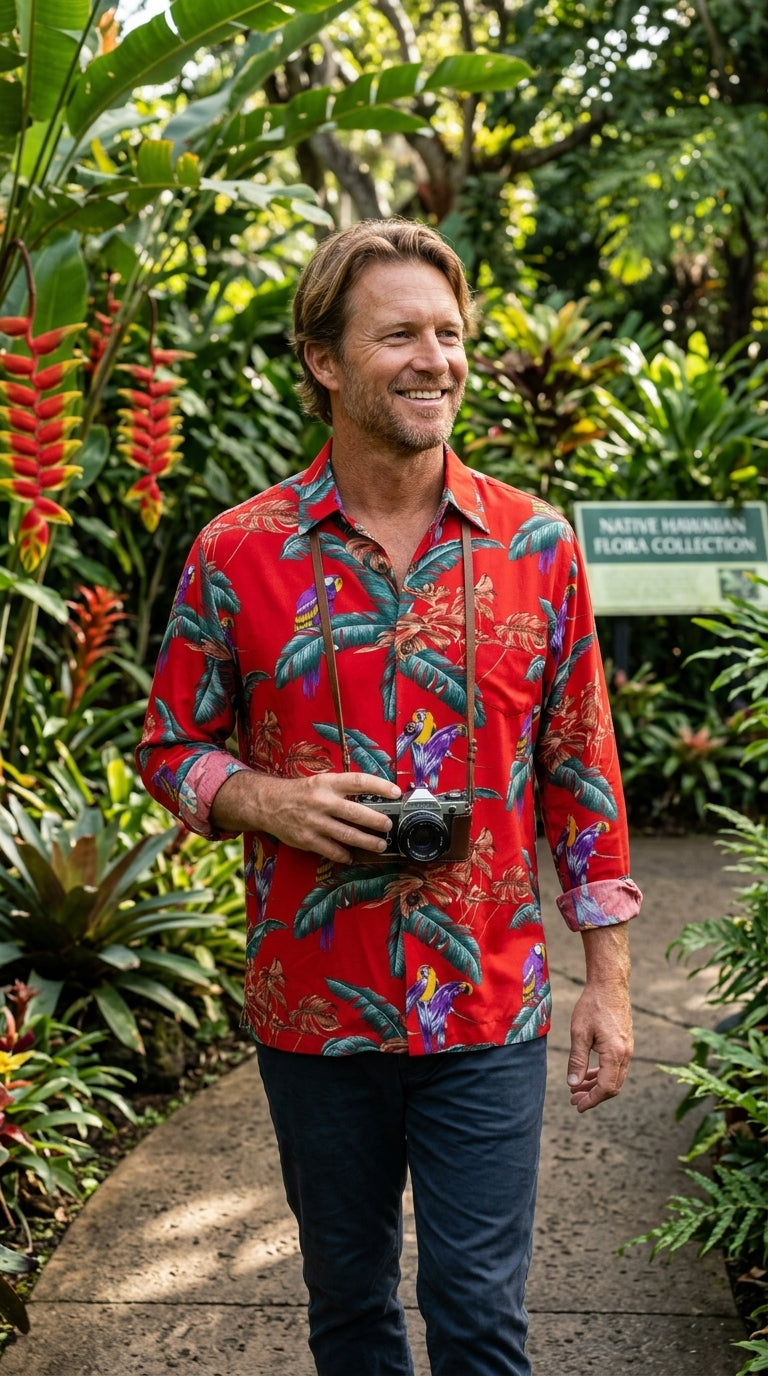 Jungle Bird Men's Long Sleeve Shirt — Men's Long Sleeve Shirts — Paradise Found