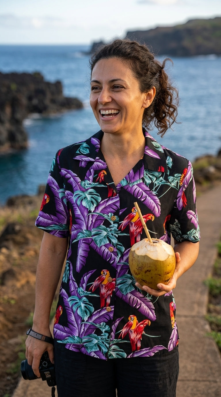 Jungle Bird women's paradise found shirt — Women's Camp Shirts — Paradise Found (view 8)