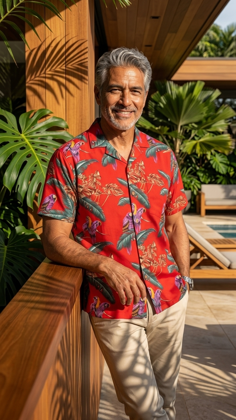 Paradise Found Mens Jungle Bird Tom Selleck Magnum PI Rayon Shirt — Men's Rayon — Paradise Found