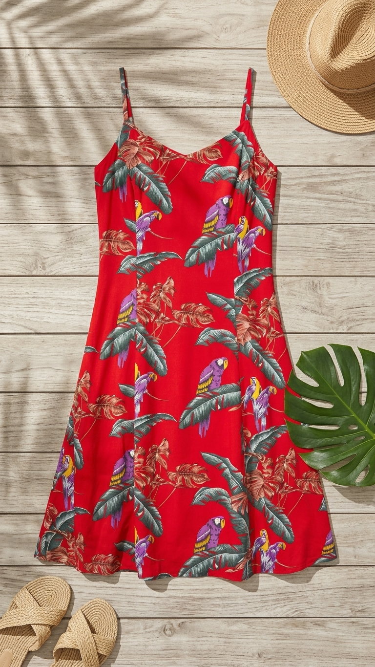 Jungle Bird Empire Fit Princess Flared — Women's Empire Waist Dresses — Paradise Found (view 9)