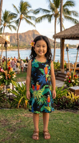 RJC Girl's Jungle Parrot Short Tank Hawaiian Dress