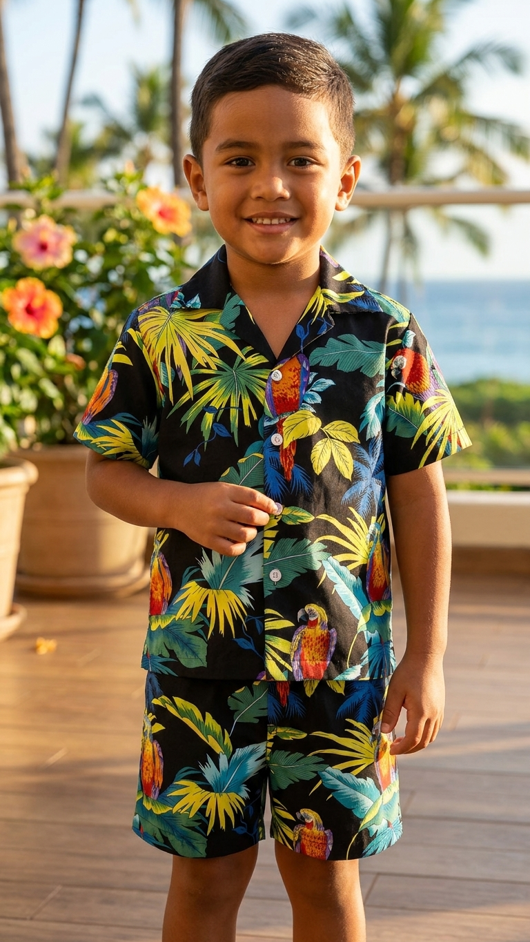 Jungle Parrots Boy's 2pc — Boys Cabana Sets — RJC (view 5)