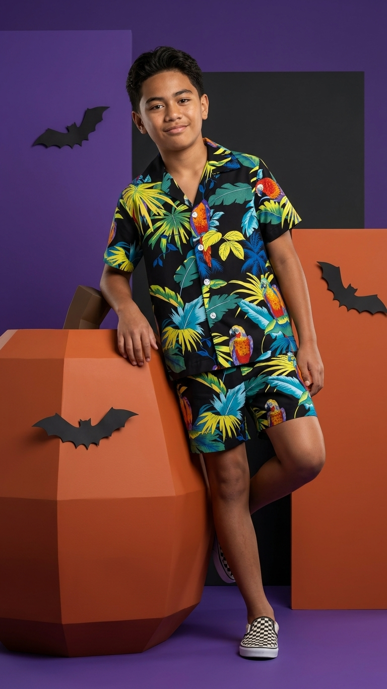 Jungle Parrots Boy's 2pc — Boys Cabana Sets — RJC (view 6)