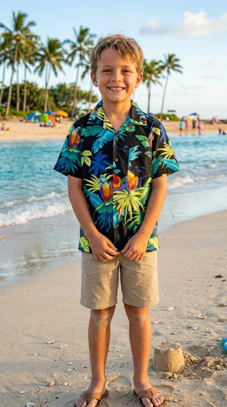 Jungle Parrots Boy's Shirt — Boys Shirts — RJC