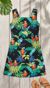 Jungle Parrots Women's A-Line Hawaiian Dress