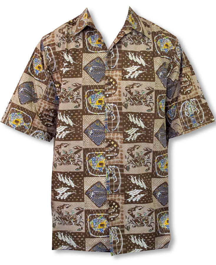 Hawaii Kai Ocean Men's Go Barefoot Cotton Aloha Shirt