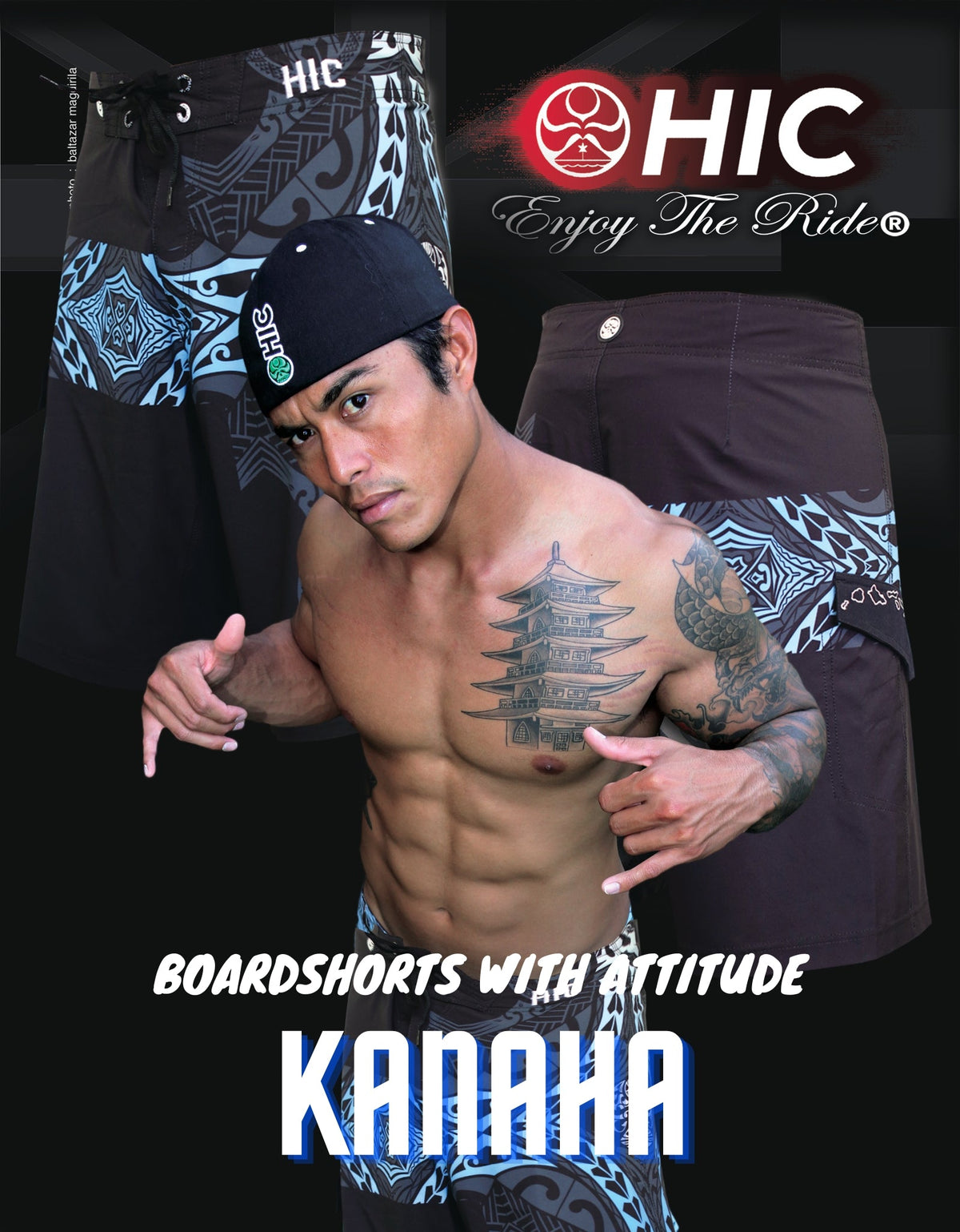 HIC Kanaha Quick Dry Board Shorts 20"-23.5" — Boardshorts — HIC