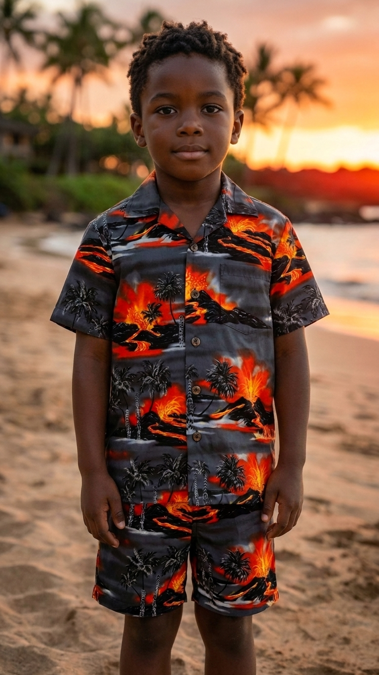 Kilauea Big Island Volcano Boy's 2pc — Boys Cabana Sets — RJC (view 7)