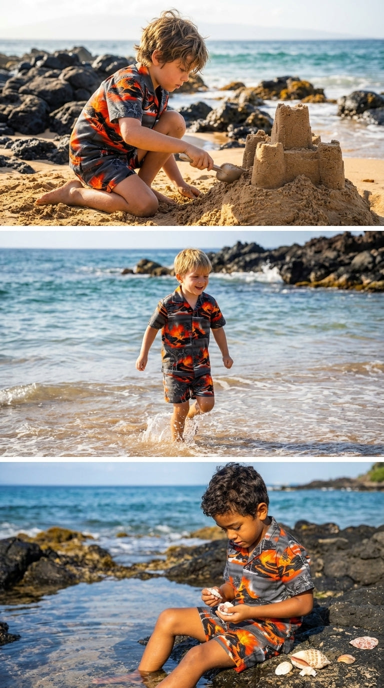 Kilauea Big Island Volcano Boy's 2pc — Boys Cabana Sets — RJC (view 4)