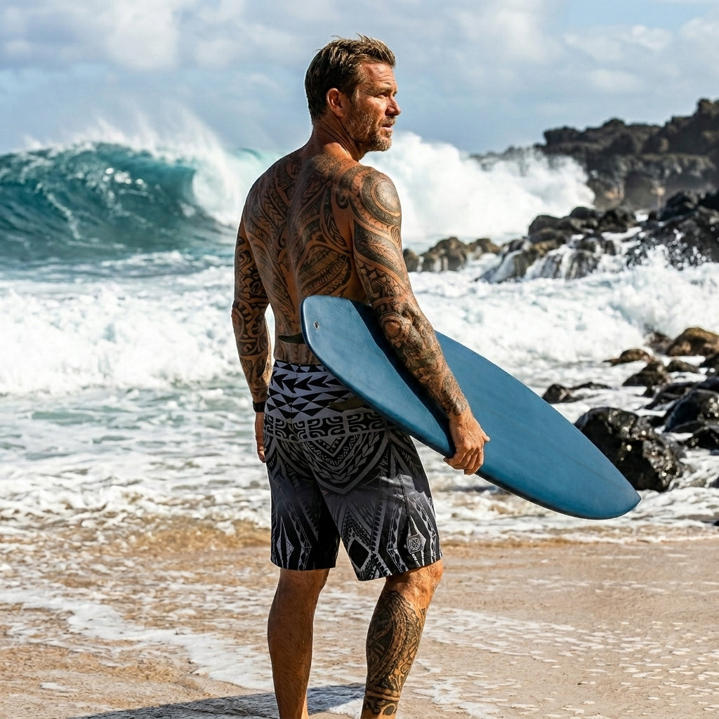 20"-23.5" HIC Kona Tiki Quick Dry Board Shorts — Boardshorts — HIC (view 5)