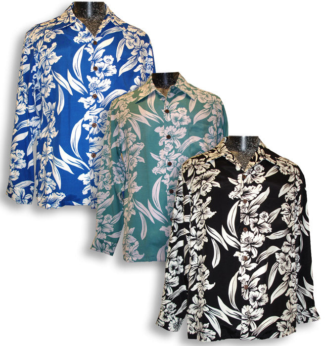 White Orchid Panel Kamehameha Long Sleeve