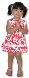 Maile Hibiscus Girl's Side Tied Dress