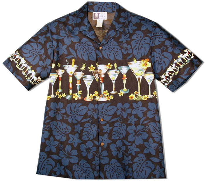 Martini Cocktails chest band men's shirt