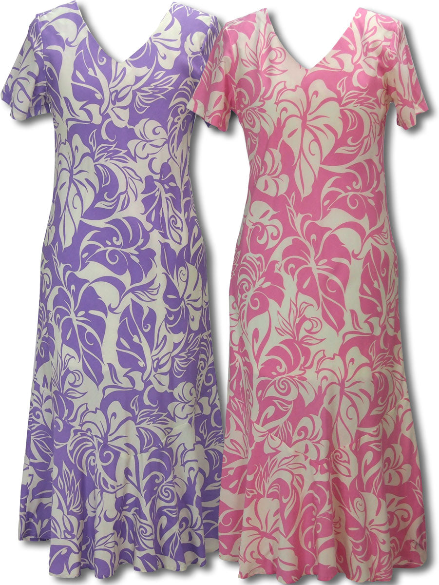 Melodic Tendril Floral Women's Tea Length Dress