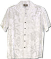 Delicate Tropical Men's Wedding White Aloha Shirt