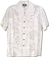 Delicate Tropical Men's Wedding White Aloha Shirt