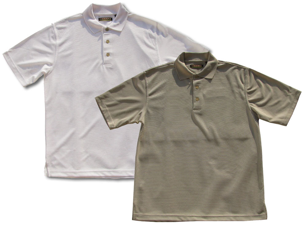 Men's Polo Style Knit Shirt Solid Color Textured