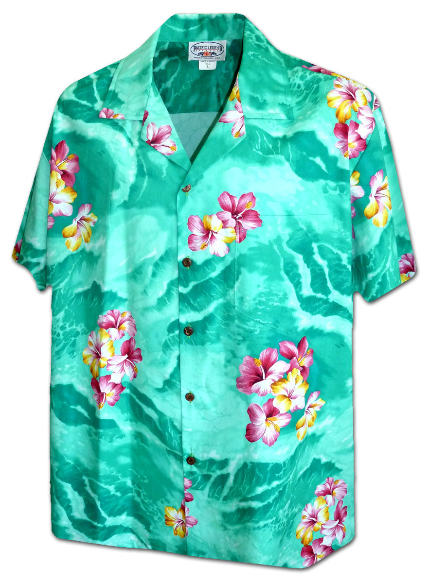 Hibiscus Ocean Waves Men's Shirt