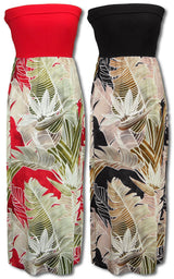 Maui Palm Leaves Knit Top Long Dress