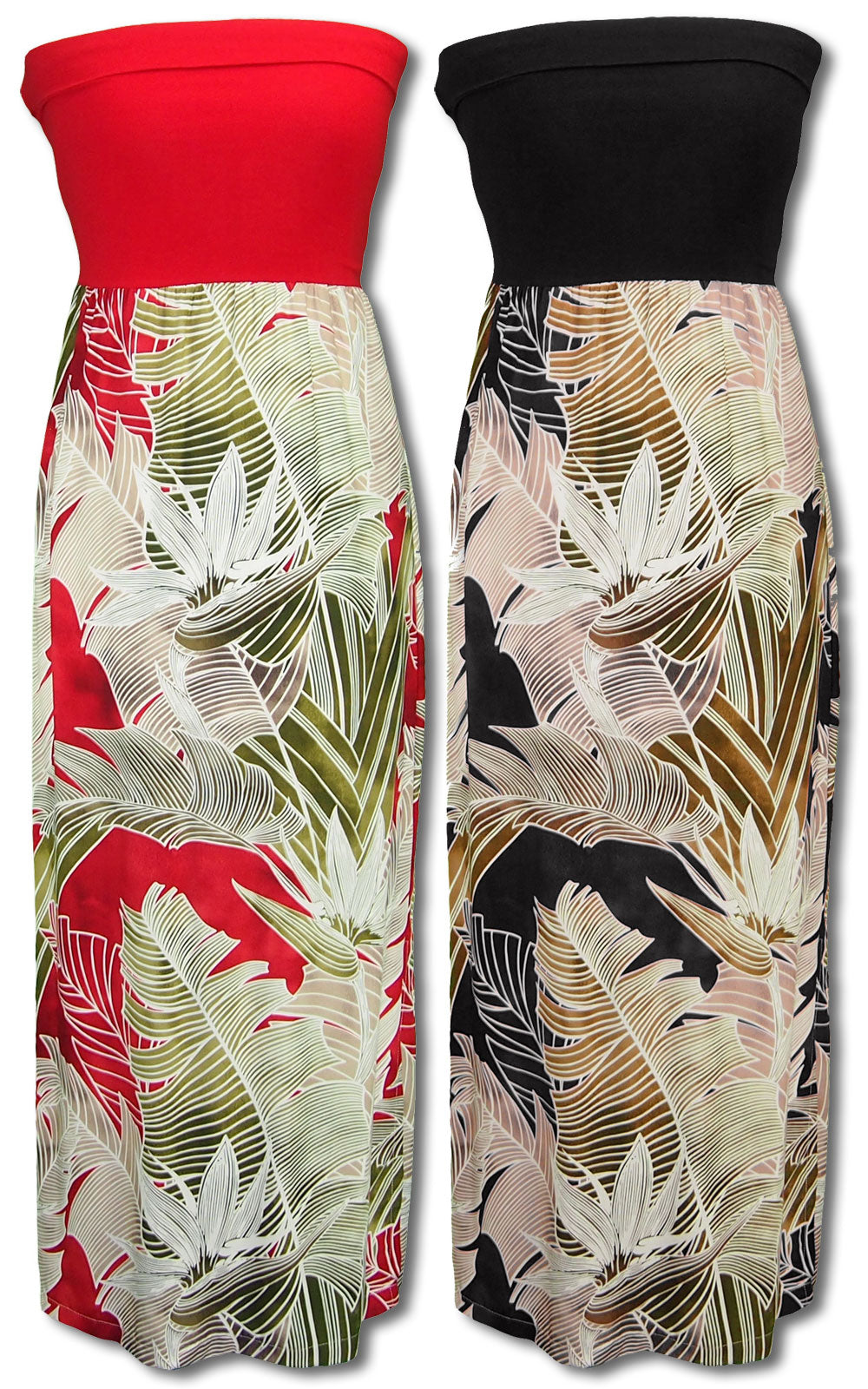 Maui Palm Leaves Knit Top Long Dress