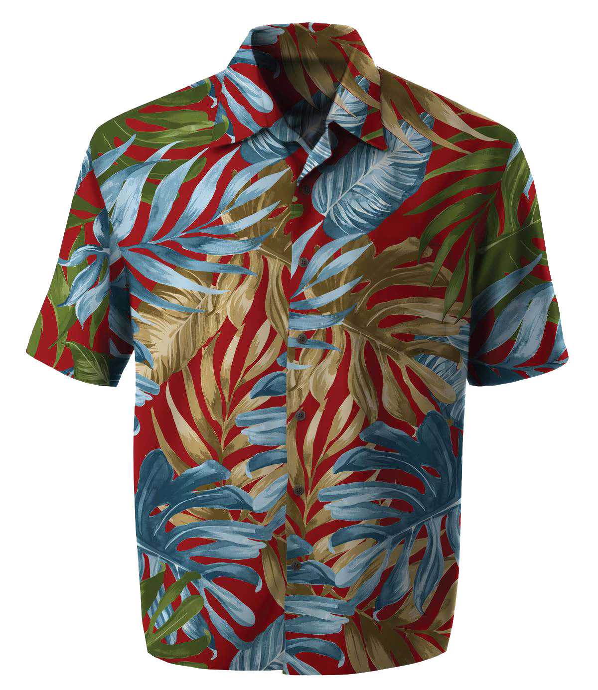 Monstera Fern Storm Men's Aloha Shirt