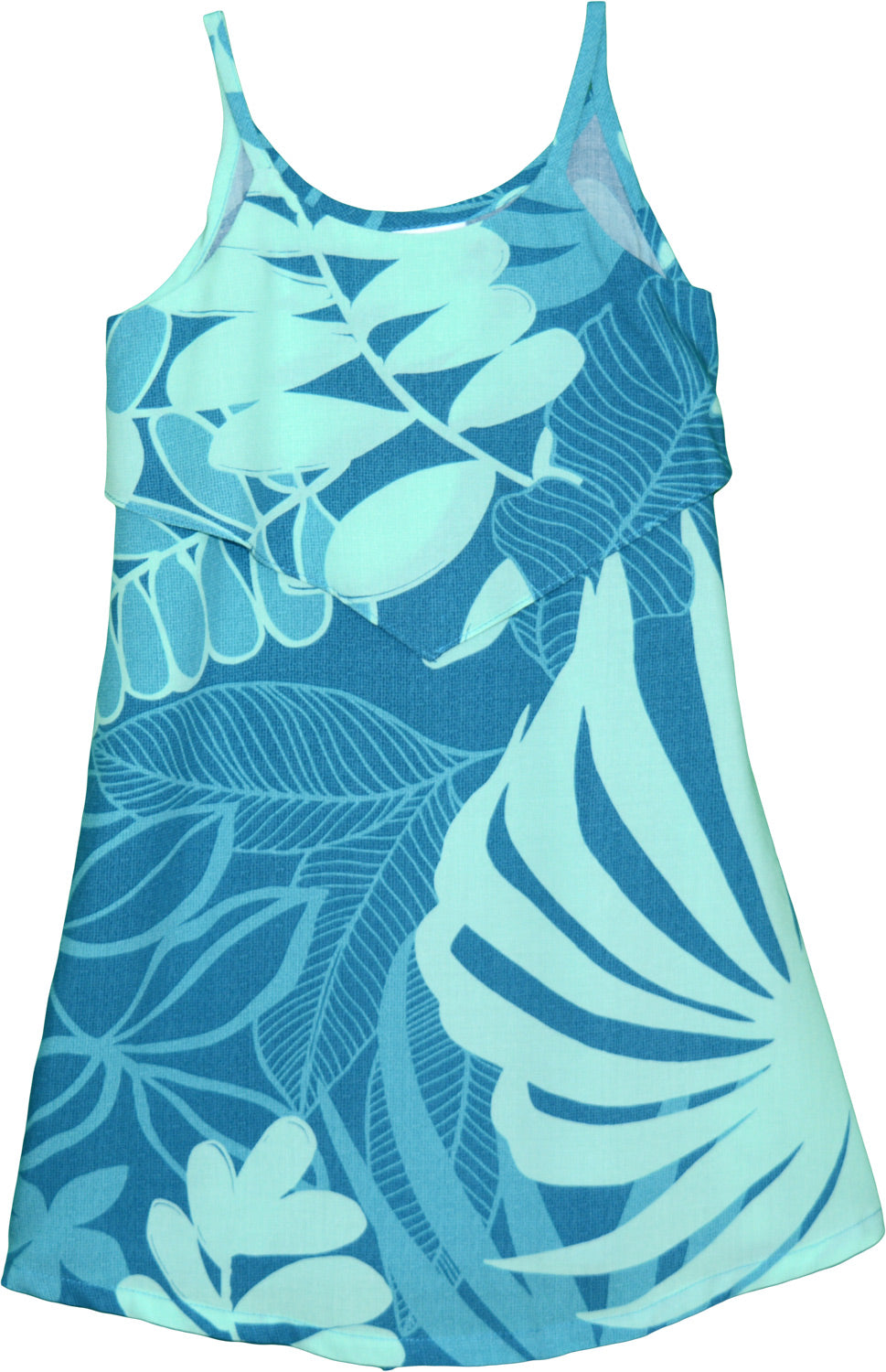 Tropical Leaf Evolution Overlay Slip Dress