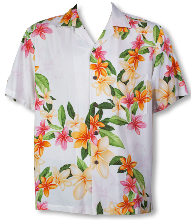 Nadina Plumeria men's Hawaiian shirt