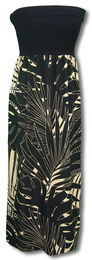 Monstera Fan Palm Knit Top Long Dress