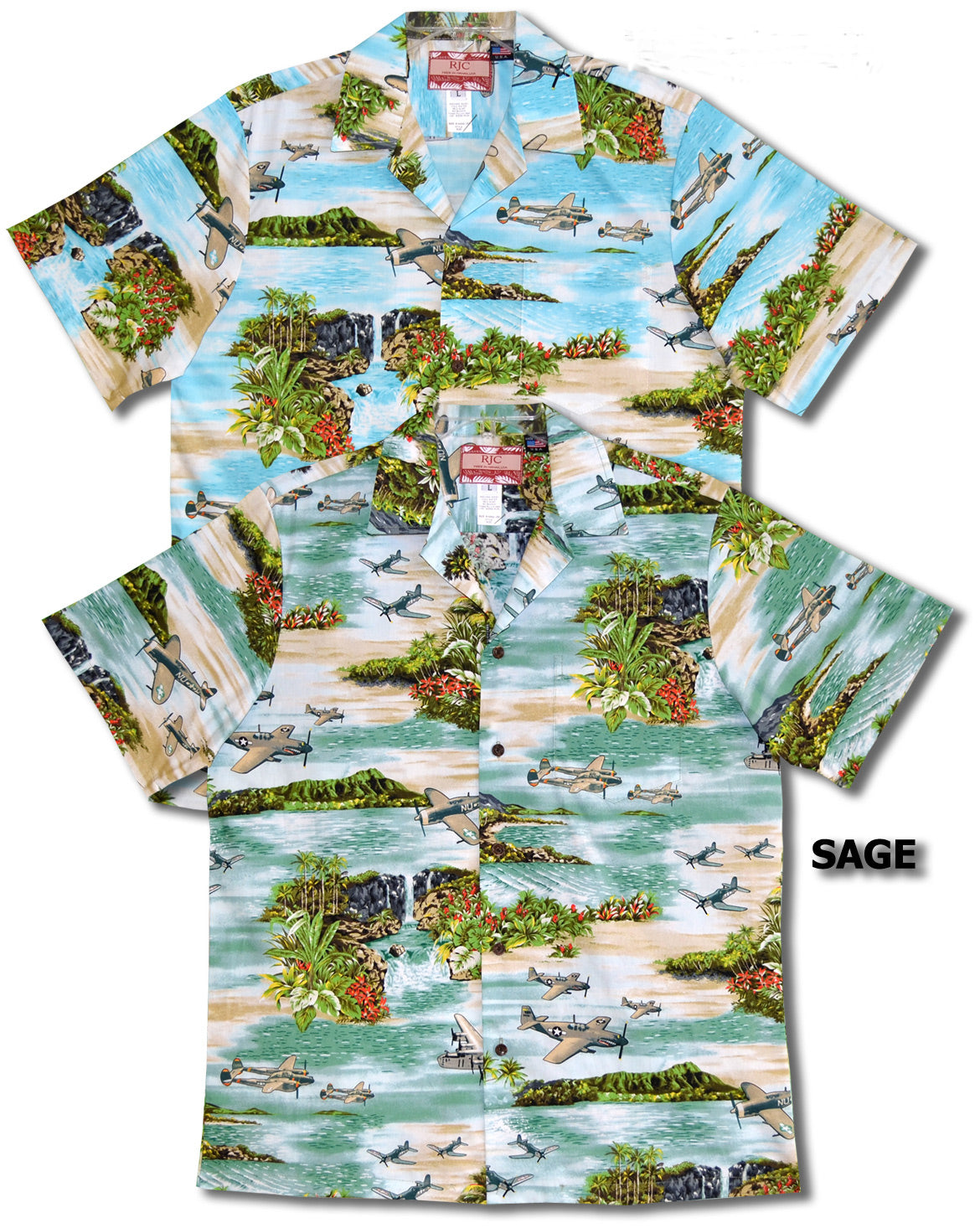 Hawaiian Island Airplanes Men's Cotton