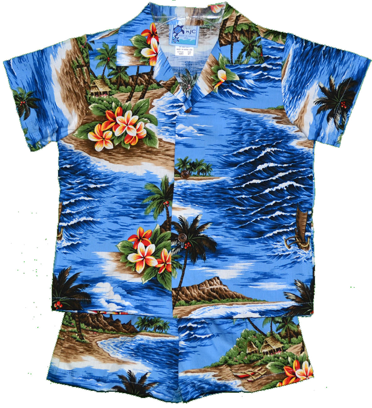 Father Son Print - Ocean Waves Surf Boy's Cabana Set