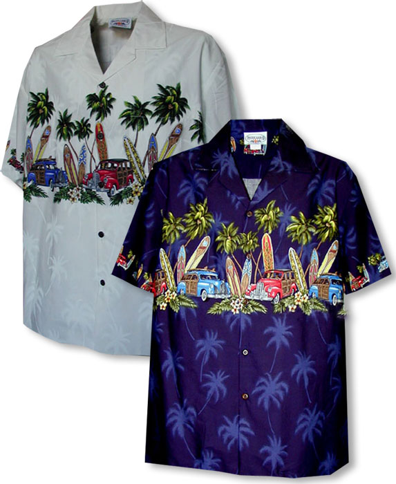 Old Time Woodie Surfboard Boy's Shirt