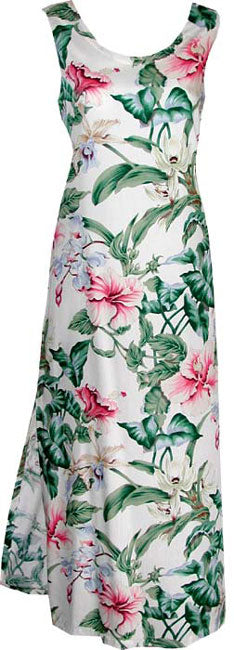 Orchid Hibiscus Scoop Neck Slit Tank