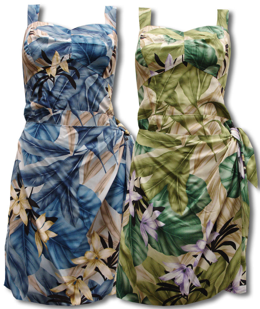 Orchid Jungle Smocked Back Sarong