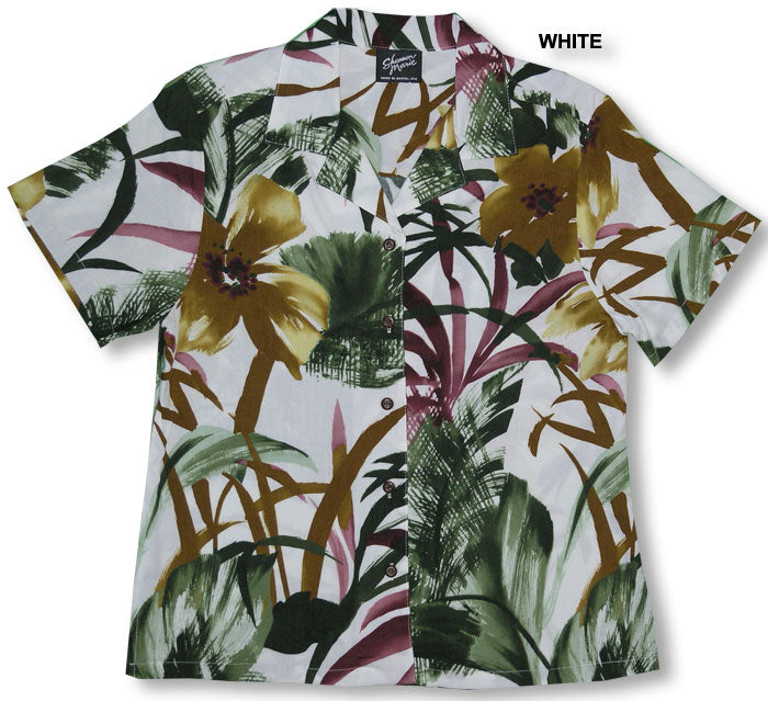 Oriental Watercolor Women's Camp Shirt