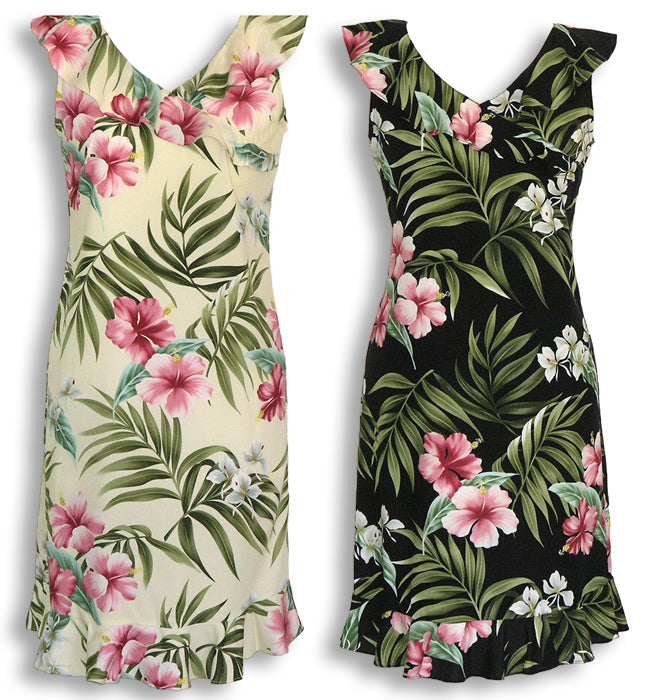 Pale Hibiscus Orchid Sheath Dress
