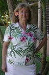 Couples Print - Pale Hibiscus Orchid Women's Aloha Blouse