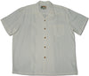 Palm Shadow men's wedding white aloha shirt