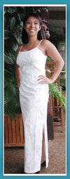 Palm Trees Women's White Long Sun dress