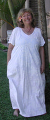 Palm Trees V-Neck Wedding White Dress