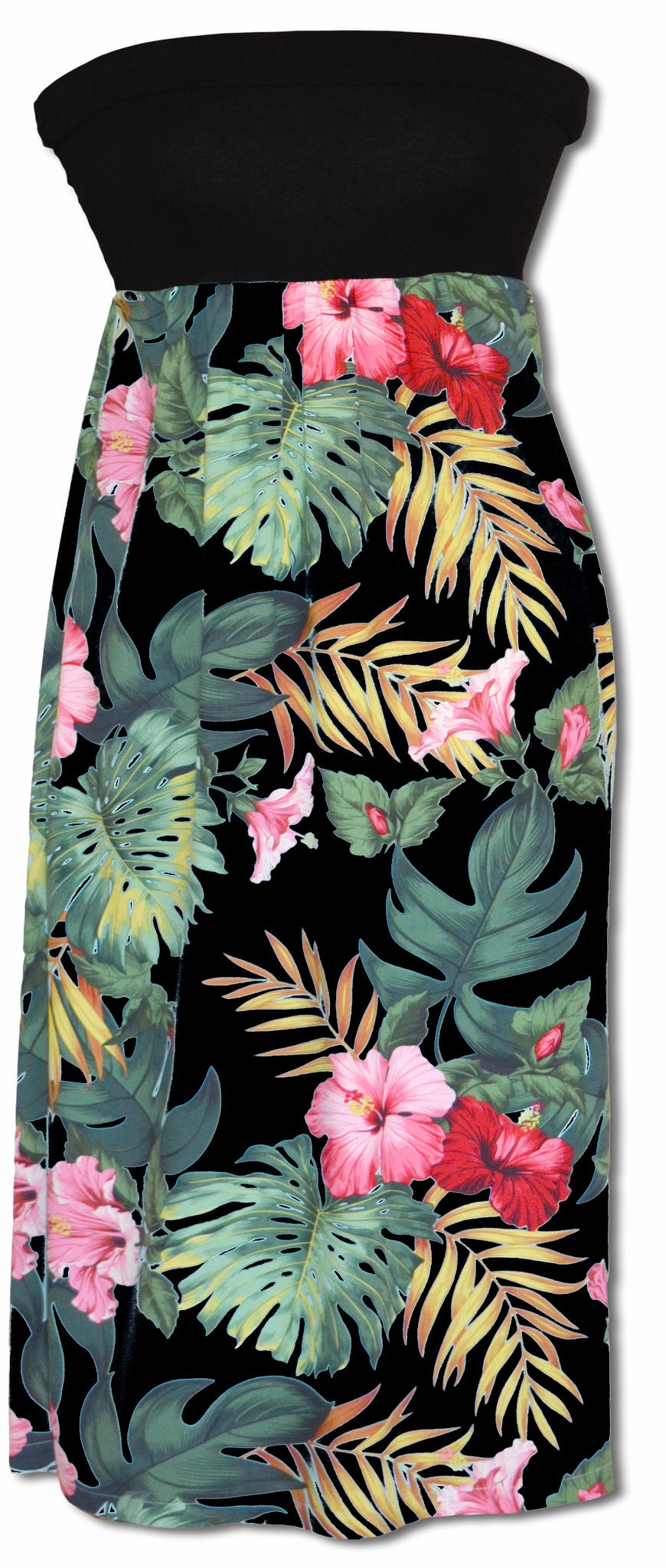 Hibiscus Monstera Knit Top Long Dress