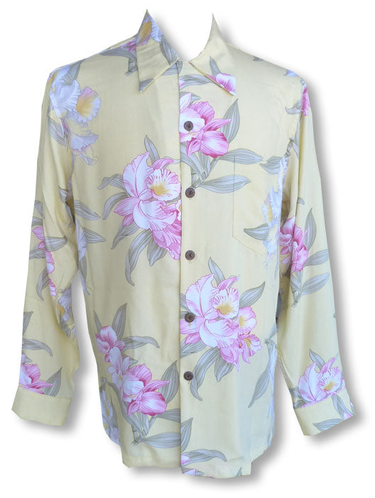 Paradise Orchid Corsage Men's Long Sleeve Shirt