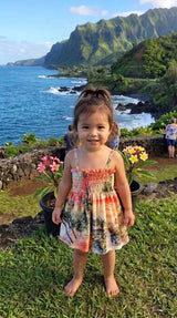Paradise Island Surf Girl's Hawaiian Smocked Dress