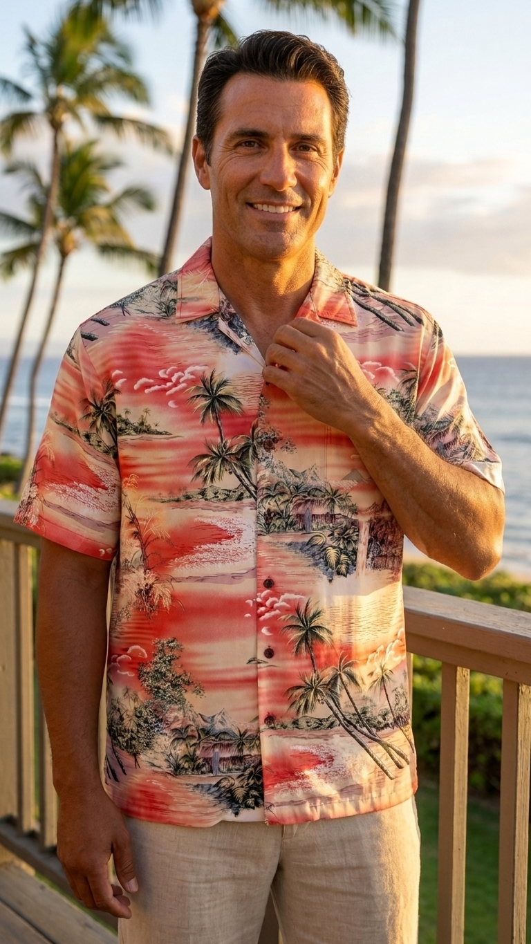 Paradise Island Surf Mens Shirt Matching Family — Men's Rayon Shirts — RJC (view 6)