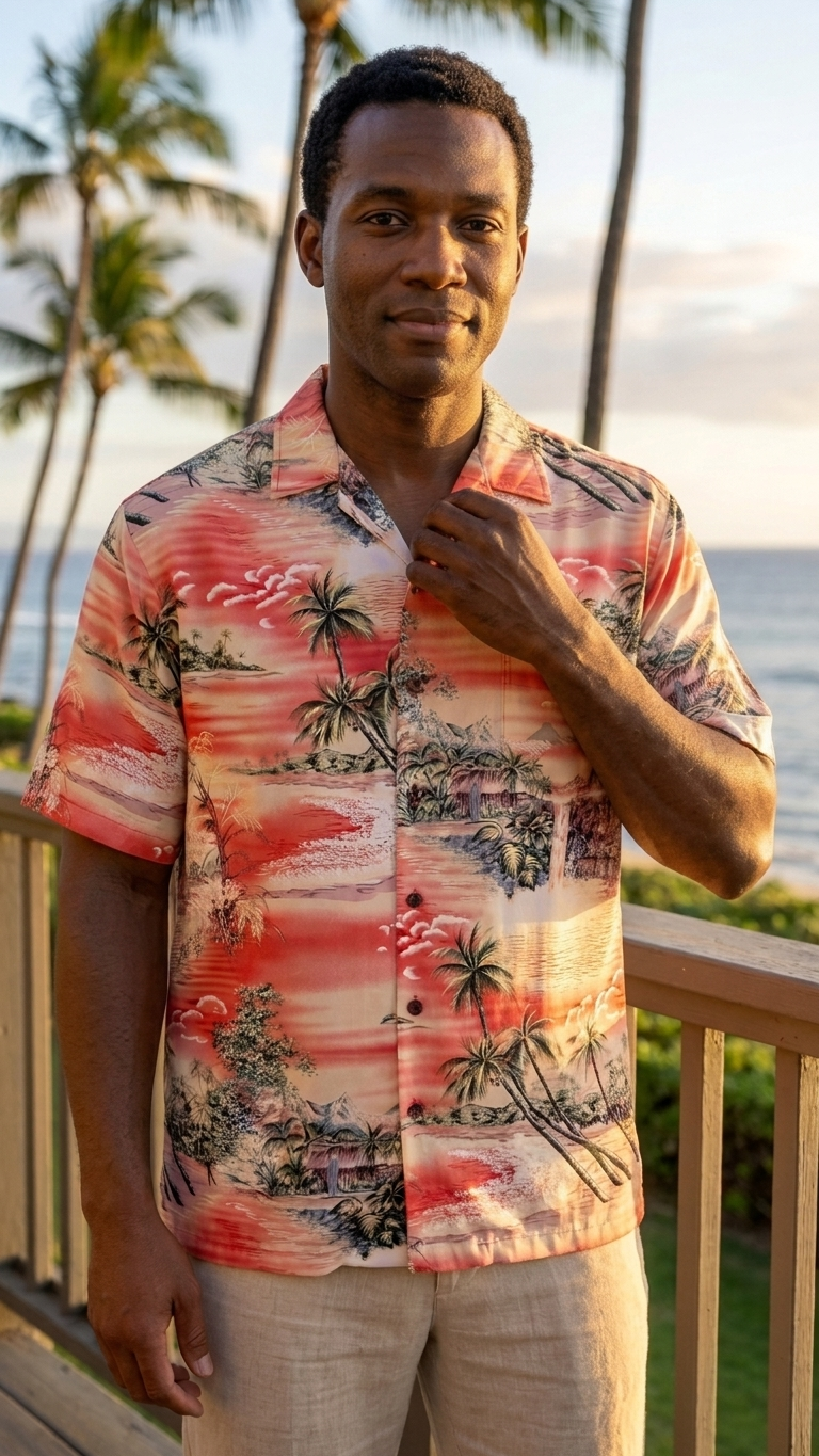Paradise Island Surf Mens Shirt Matching Family — Men's Rayon Shirts — RJC (view 8)