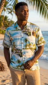 Paradise Island Surf Mens Shirt Matching Family — Men's Rayon Shirts — RJC (view 11)